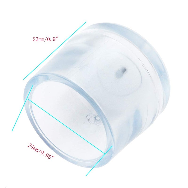 Semetall 12 Pcs 0.95 Inch Silicone Chair Leg Caps Floor Protectors Round Furniture Table Feet Covers,Preventing Scratches and Noise (Transparent) - Image 2
